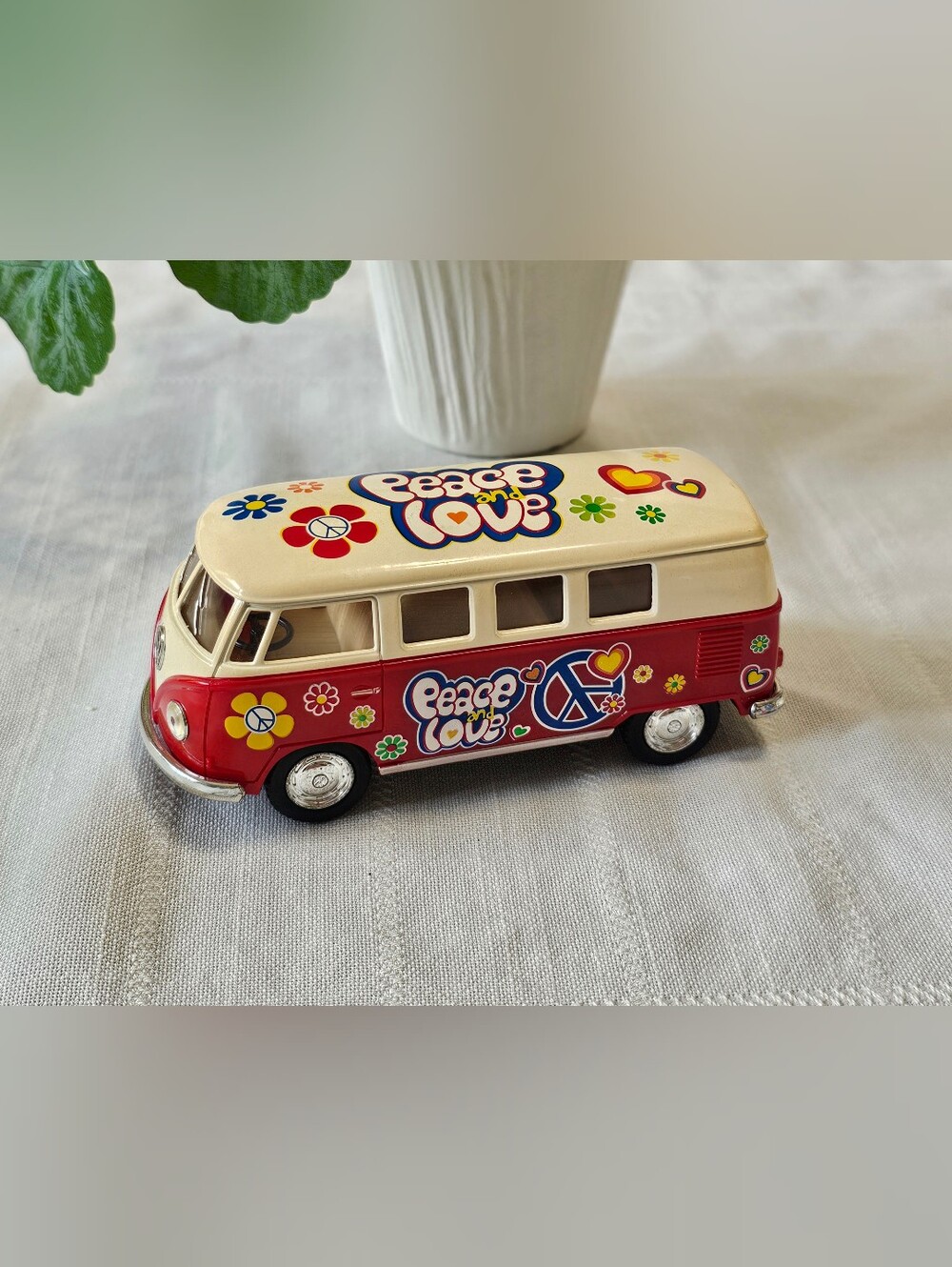 Peace & Love Retro Toy Bus